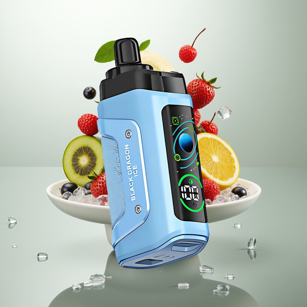 Razz Bar 45000 Puffs Rechargeable Type-C 20mg/ml Dragon Noir Glace