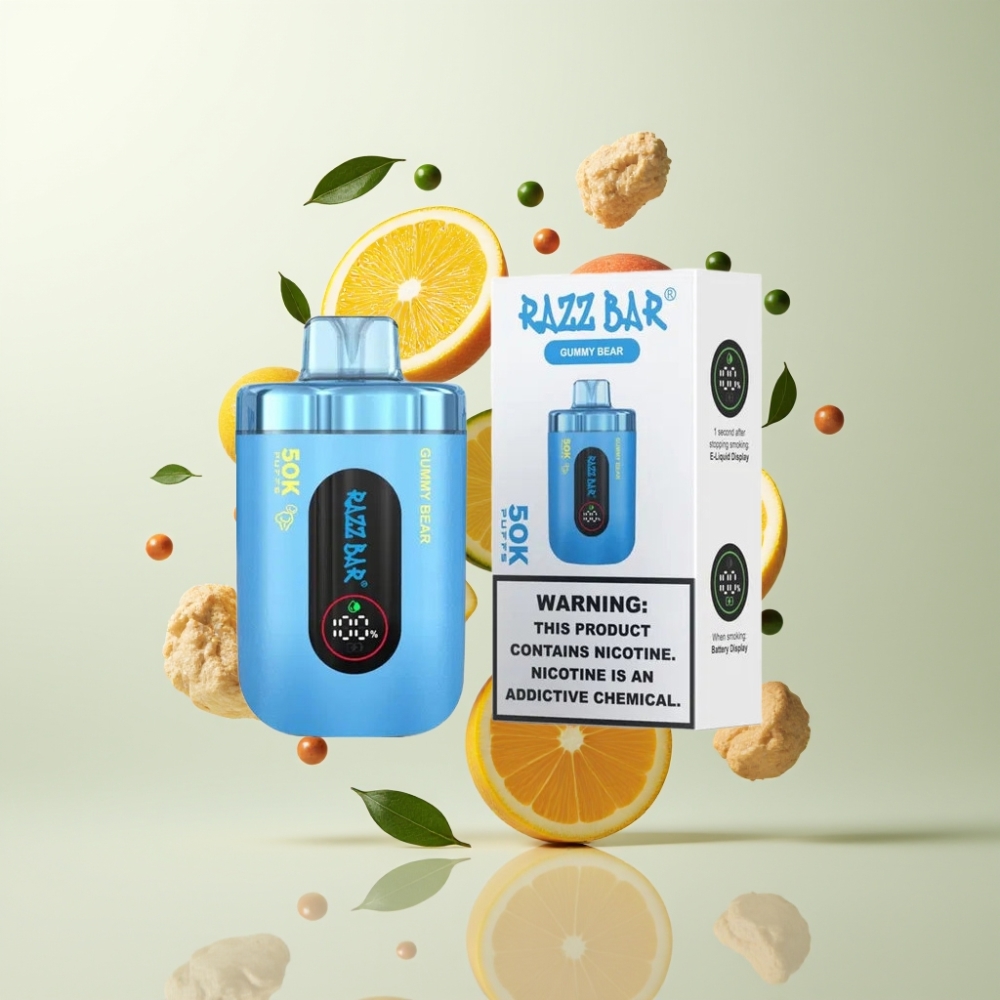 Razz Bar 50K Puffs 10 Ohm Rechargeable Ourson Gommé