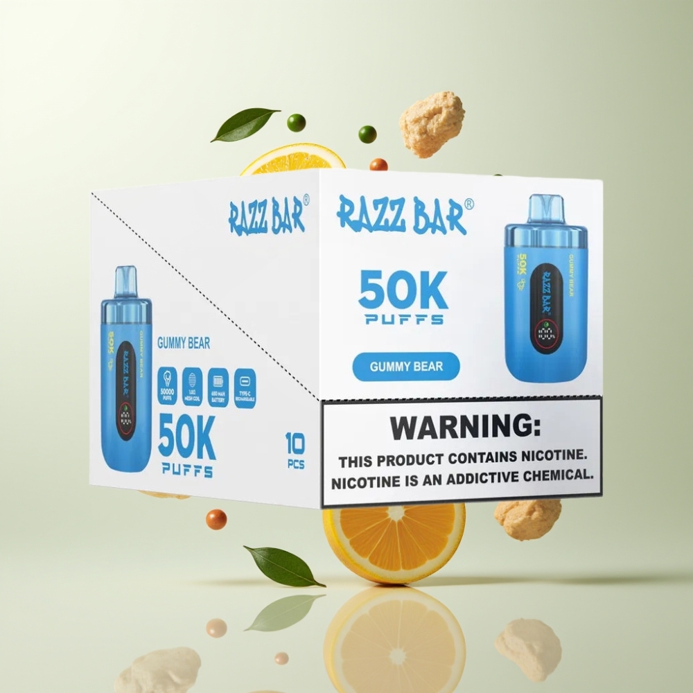 Razz Bar 50K Puffs 10 Ohm Rechargeable Ourson Gommé