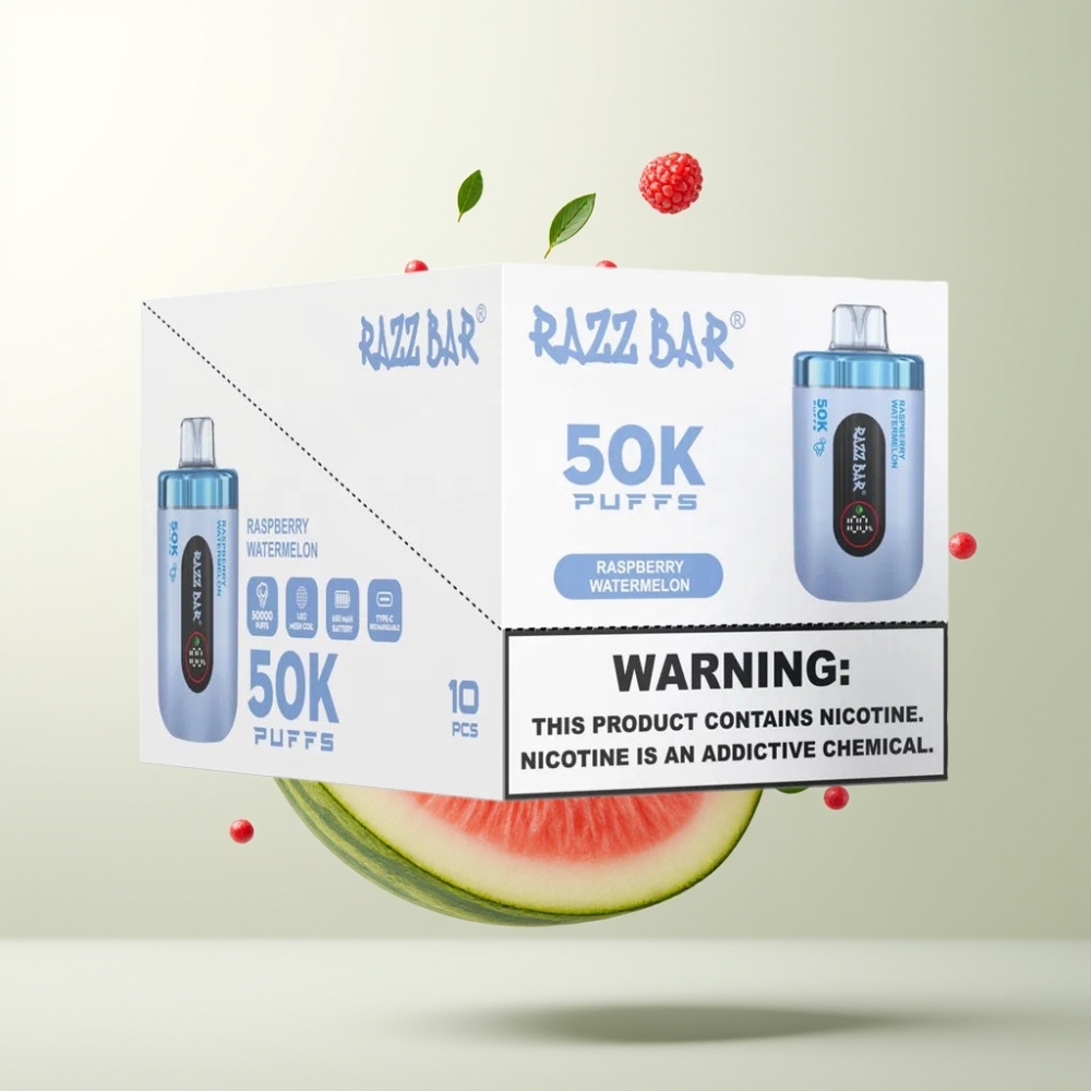 Razz Bar 50K Puffs Rechargeable 650mAh Type-C 2 Framboise Pastèque