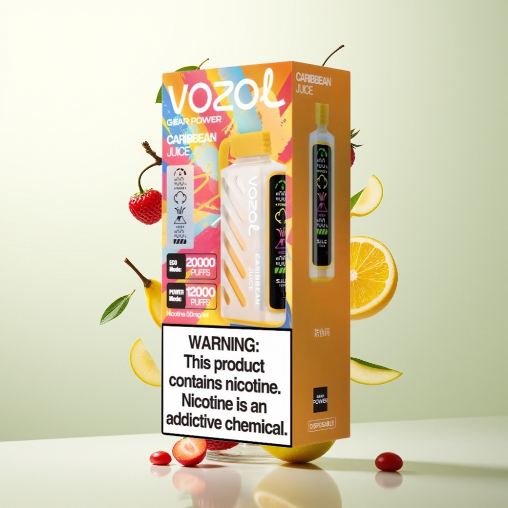 VOZOL Gear Power 20000 Puffs SiLC Tech Dual Mesh Coil Jus des Caraïbes