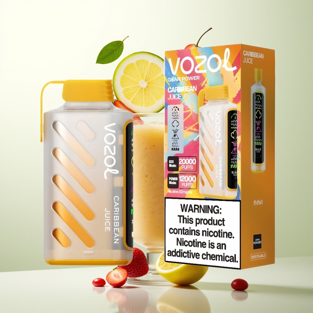 VOZOL Gear Power 20000 Puffs SiLC Tech Dual Mesh Coil Jus des Caraïbes