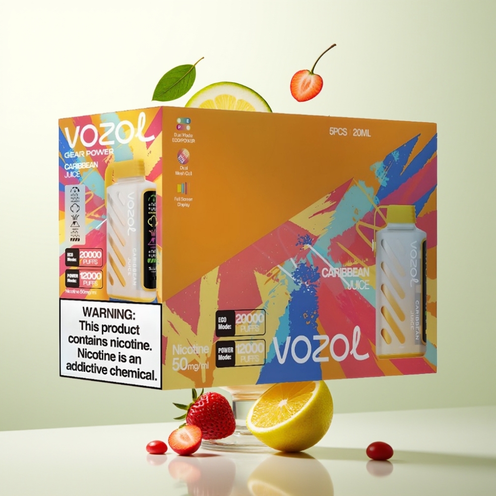 VOZOL Gear Power 20000 Puffs SiLC Tech Dual Mesh Coil Jus des Caraïbes
