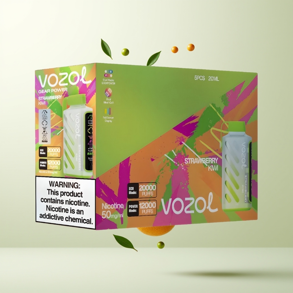 VOZOL Gear Power 20000 Puffs Écran Complet 20mL Fraise Kiwi