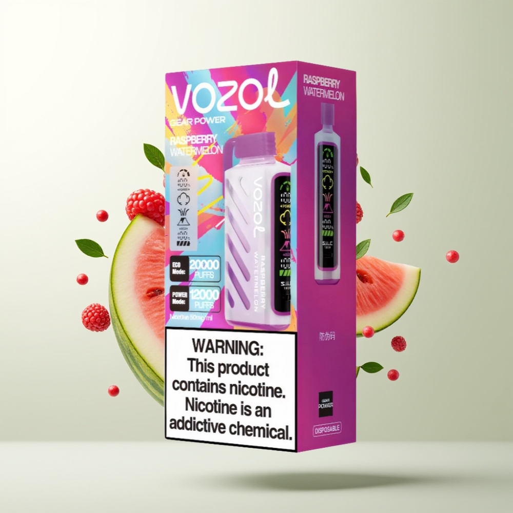 VOZOL Gear Power 20000 Puffs Écran Complet Dual Mesh Framboise Pastèque