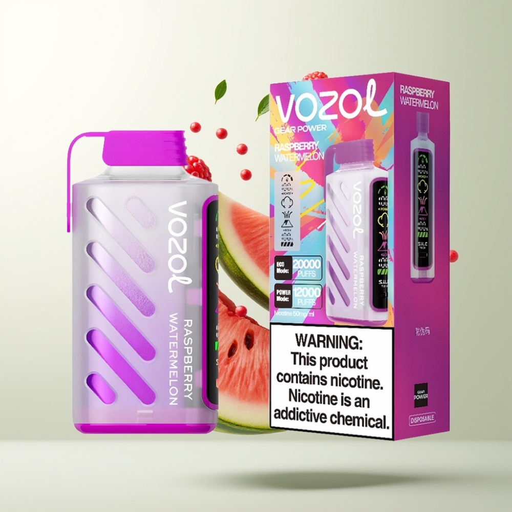 VOZOL Gear Power 20000 Puffs Écran Complet Dual Mesh Framboise Pastèque