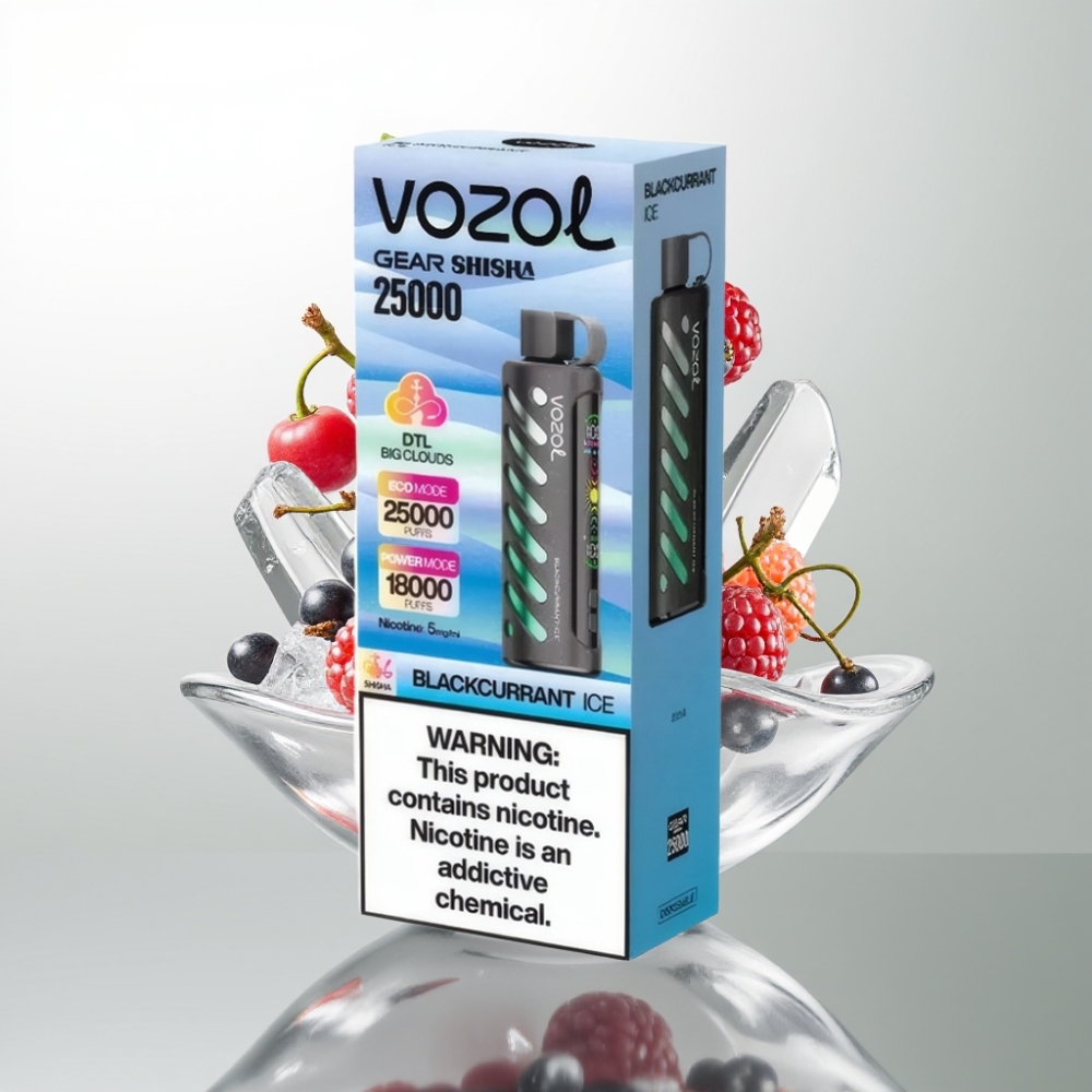 VOZOL Gear Shisha 25000 Puffs Double Mesh SiLC Tech Cassis Glacé