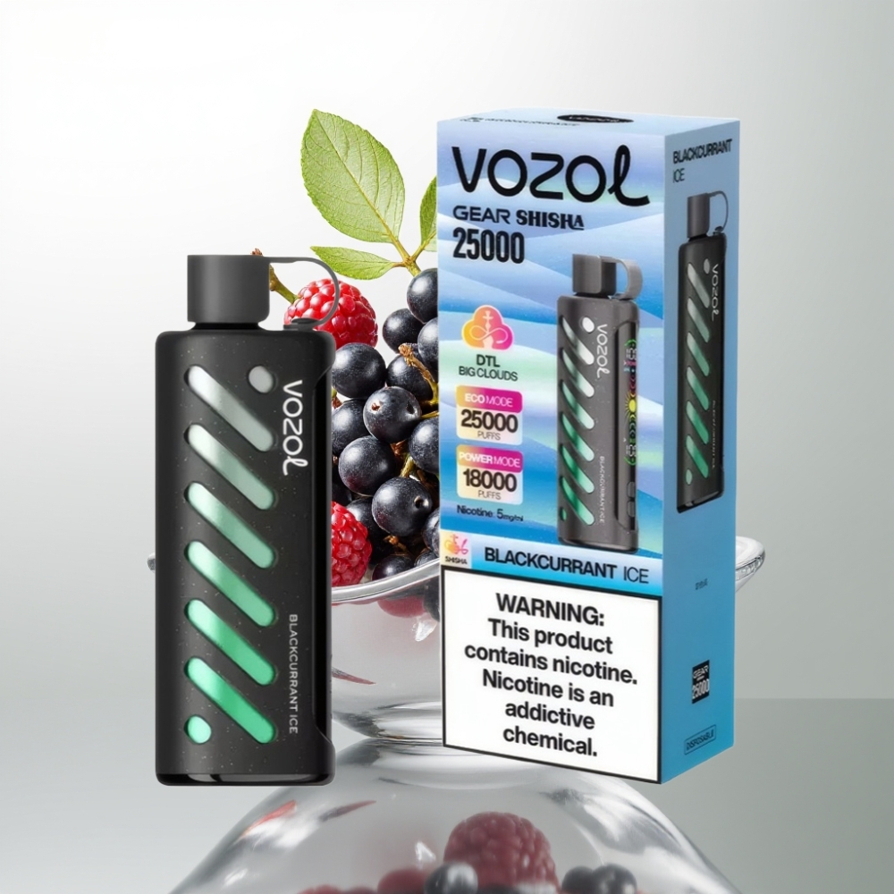 VOZOL Gear Shisha 25000 Puffs Double Mesh SiLC Tech Cassis Glacé