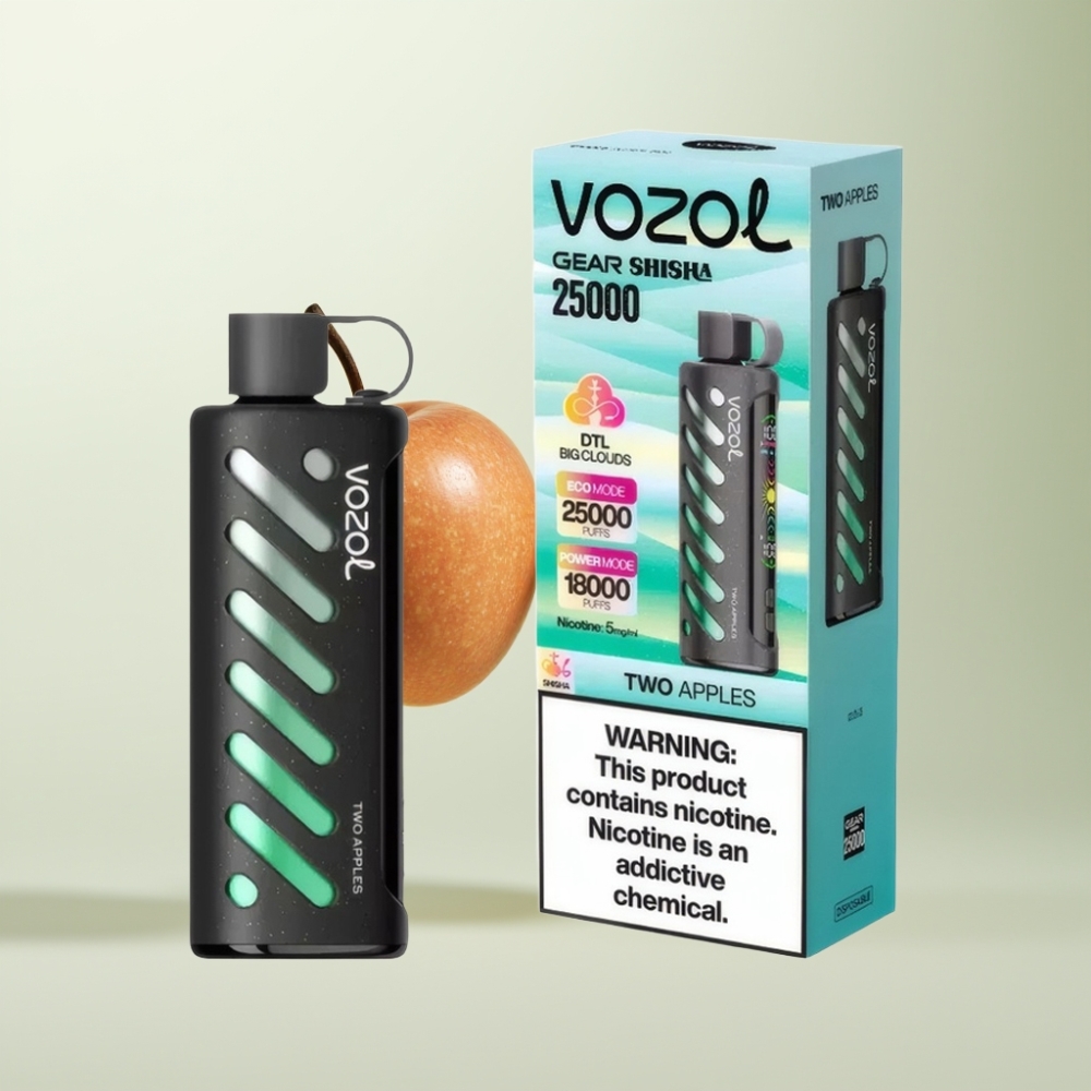 VOZOL Gear Shisha 25000 Puffs Double Pomme SiLC Tech Dual Mesh 1000mAh 5mg/ml