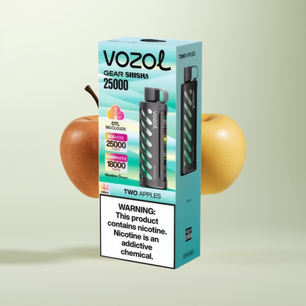 VOZOL Gear Shisha 25000 Puffs Double Pomme SiLC Tech Dual Mesh 1000mAh 5mg/ml