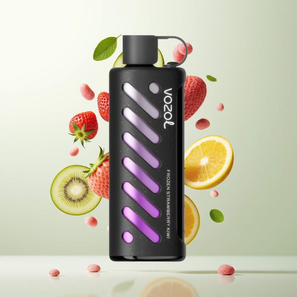 VOZOL Gear Shisha 25000 Puffs Fraise Kiwi Glacée Dual Mesh SiLC Tech 1000mAh 5mg/ml