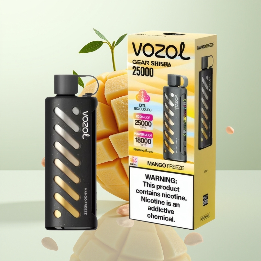 VOZOL Gear Shisha 25000 Puffs Mangue Glacé SiLC Tech Dual Mesh 1000mAh