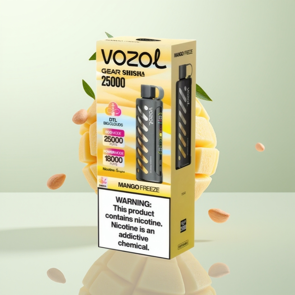 VOZOL Gear Shisha 25000 Puffs Mangue Glacé SiLC Tech Dual Mesh 1000mAh