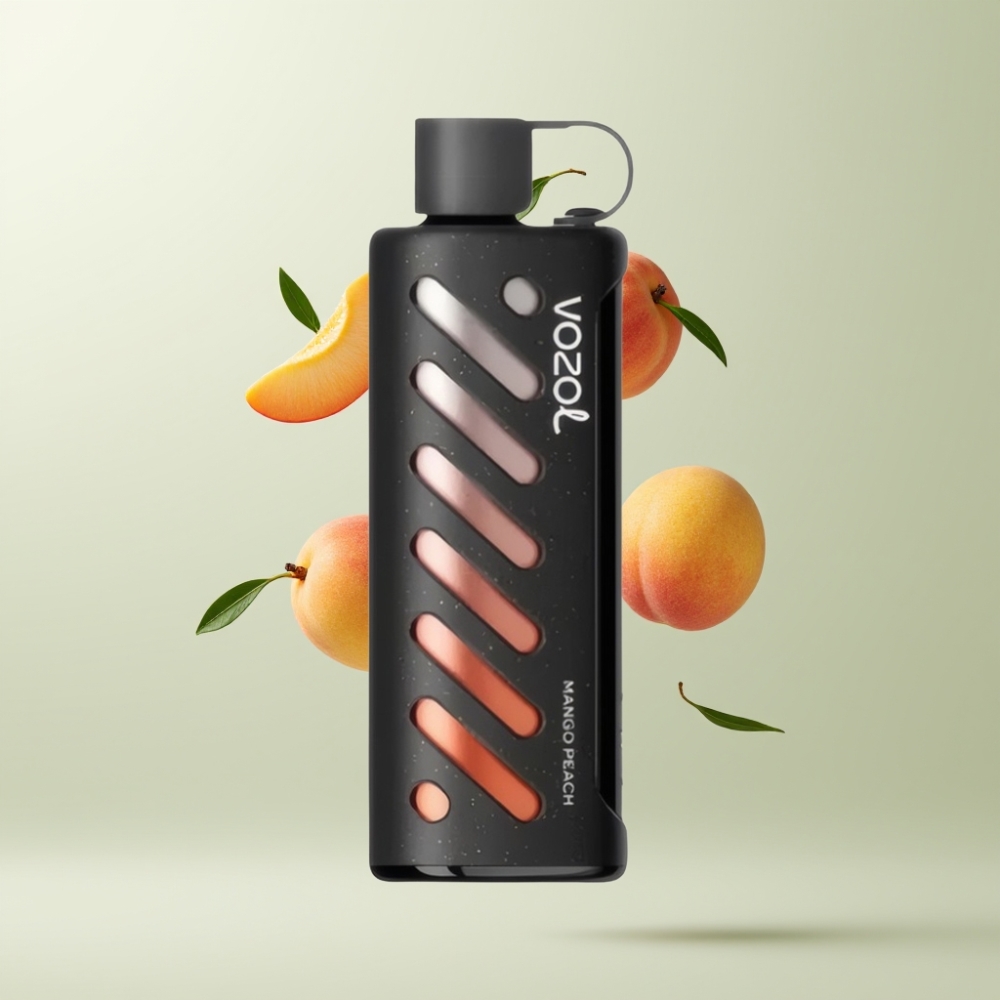 VOZOL Gear Shisha 25000 Puffs Mangue Pêche SiLC Tech Dual Mesh 1000mAh 5mg/ml