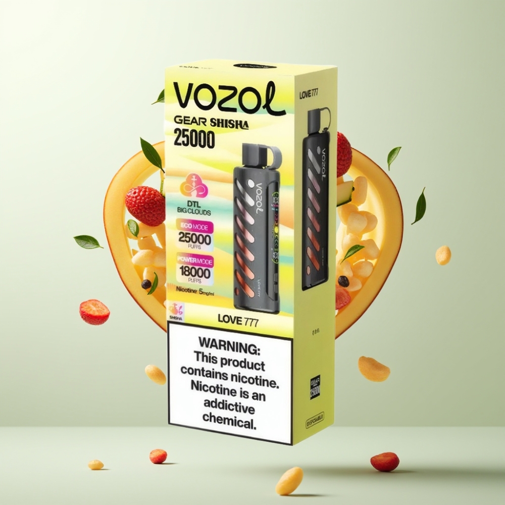 VOZOL Gear Shisha 25000 Puffs SiLC Tech Dual Mesh 1000mAh 5mg/ml Amour 777