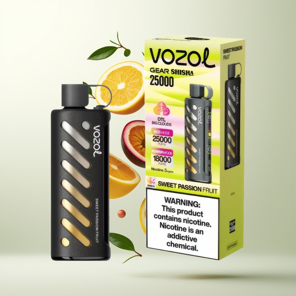 VOZOL Gear Shisha 25000 Puffs SiLC Tech Dual Mesh Douce Fruit de la Passion
