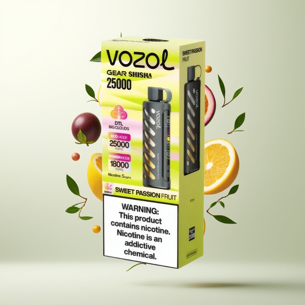 VOZOL Gear Shisha 25000 Puffs SiLC Tech Dual Mesh Douce Fruit de la Passion