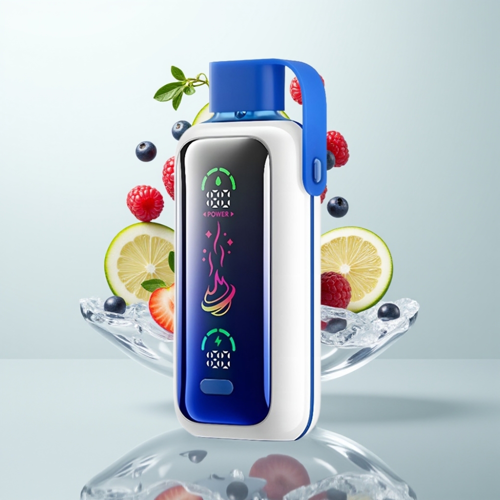 VOZOL Star 20000 Puffs Écran Miroir HD 22 Double Mesh 650mAh Bleu Framboise Glacée