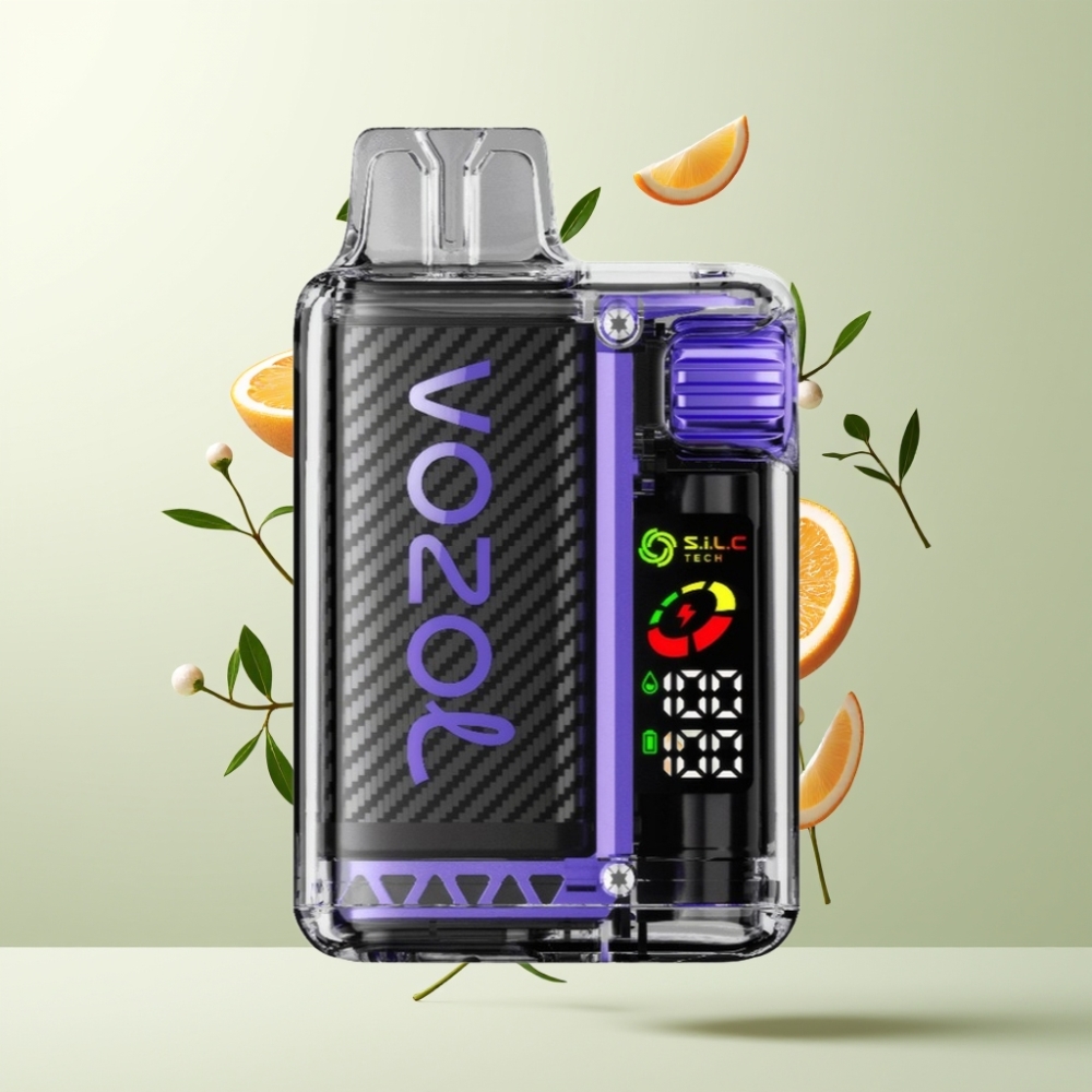 VOZOL Vista 20000 Puffs Batterie Rechargeable 650mAh OLED SiLC Tech Dual Mesh 2 MTL Ajustement 6 niveaux Sureau Pamplemousse