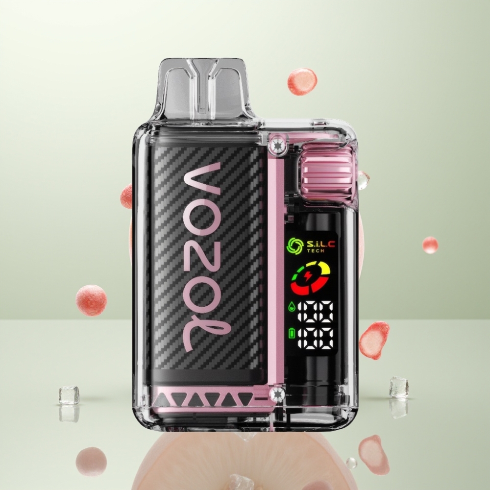 VOZOL Vista 20000 Puffs Rechargeable 650mAh 2 OLED SiLC Dual Mesh MCU 65 PCR TPD MTL 6W Pêche Glacée