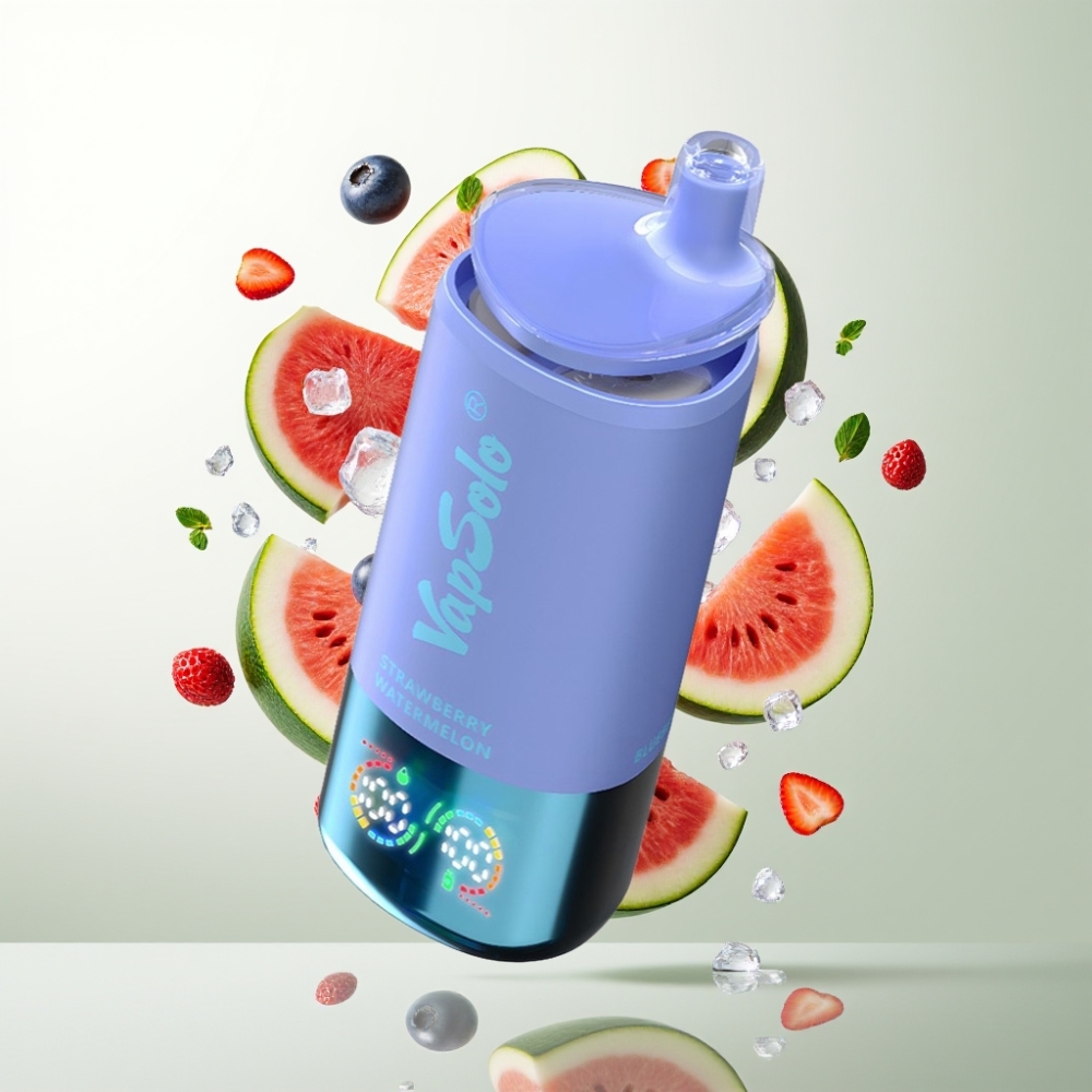 VapSolo Triple 30000 Puffs 40ml 20/50mg Type-C Fraise Pastèque  Myrtille Glacée