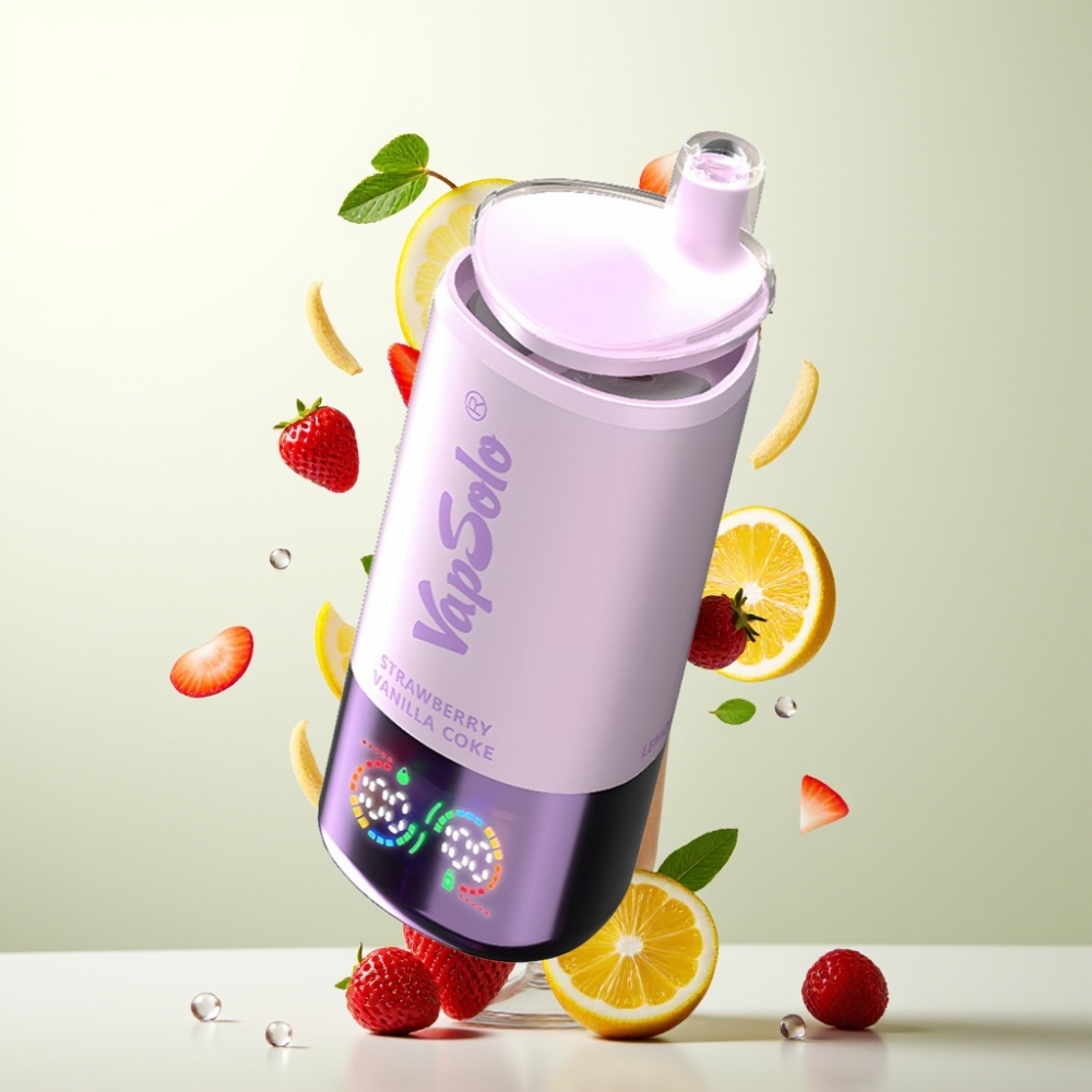 VapSolo Triple 30000 Puffs 40ml 3 Réservoirs Type-C Fraise Vanille Coke