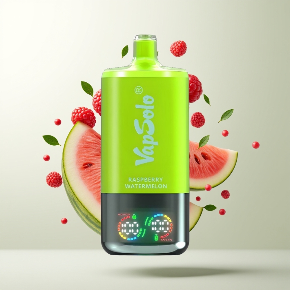 VapSolo Triple 30000 Puffs 40ml Framboise Pastèque Type-C 3 Réservoirs