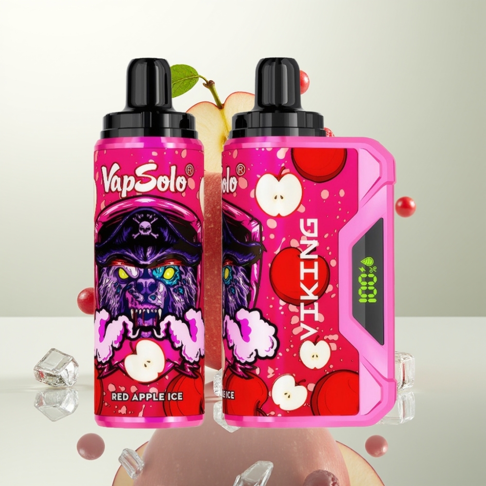 VapSolo VIKING 12000 Puffs 22ml Pomme Rouge Glacée Type-C
