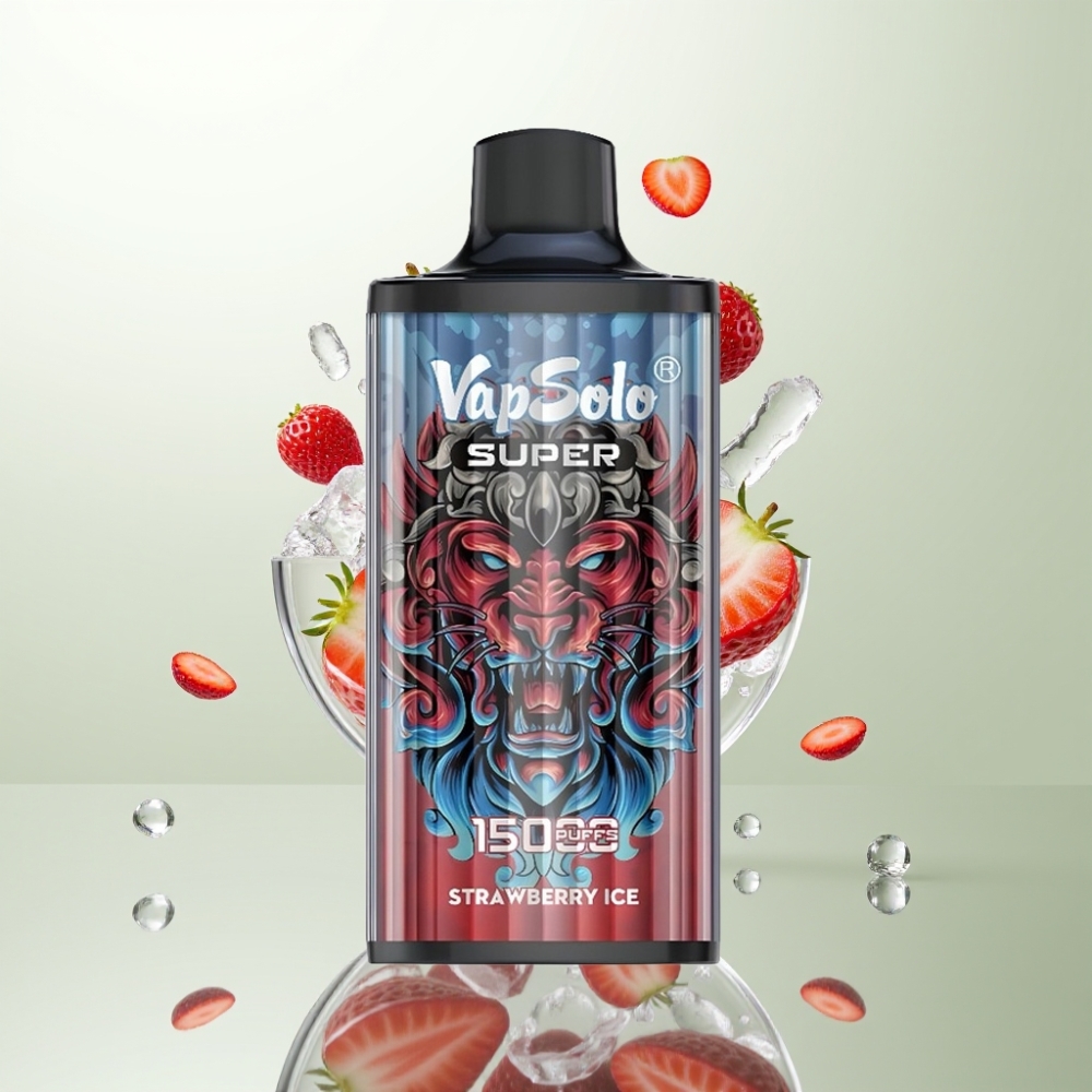 Vapsolo Super 15000 Puffs 40ml 850mah Type-C Fraise Glace
