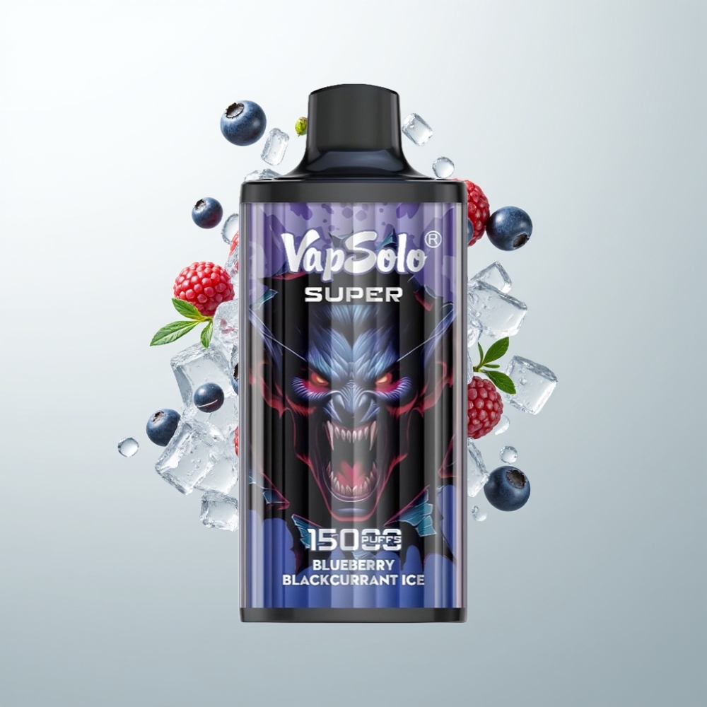 Vapsolo Super 15000 Puffs 40ml 850mah Type-C Myrtille Cassis Glacé