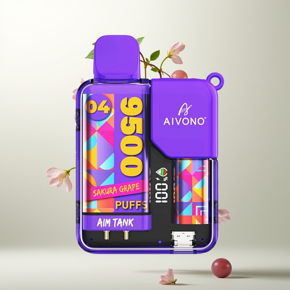 Aivono AIM-TANK 9500 Puffs 18ml 650mAh LCD Sakura Raisin