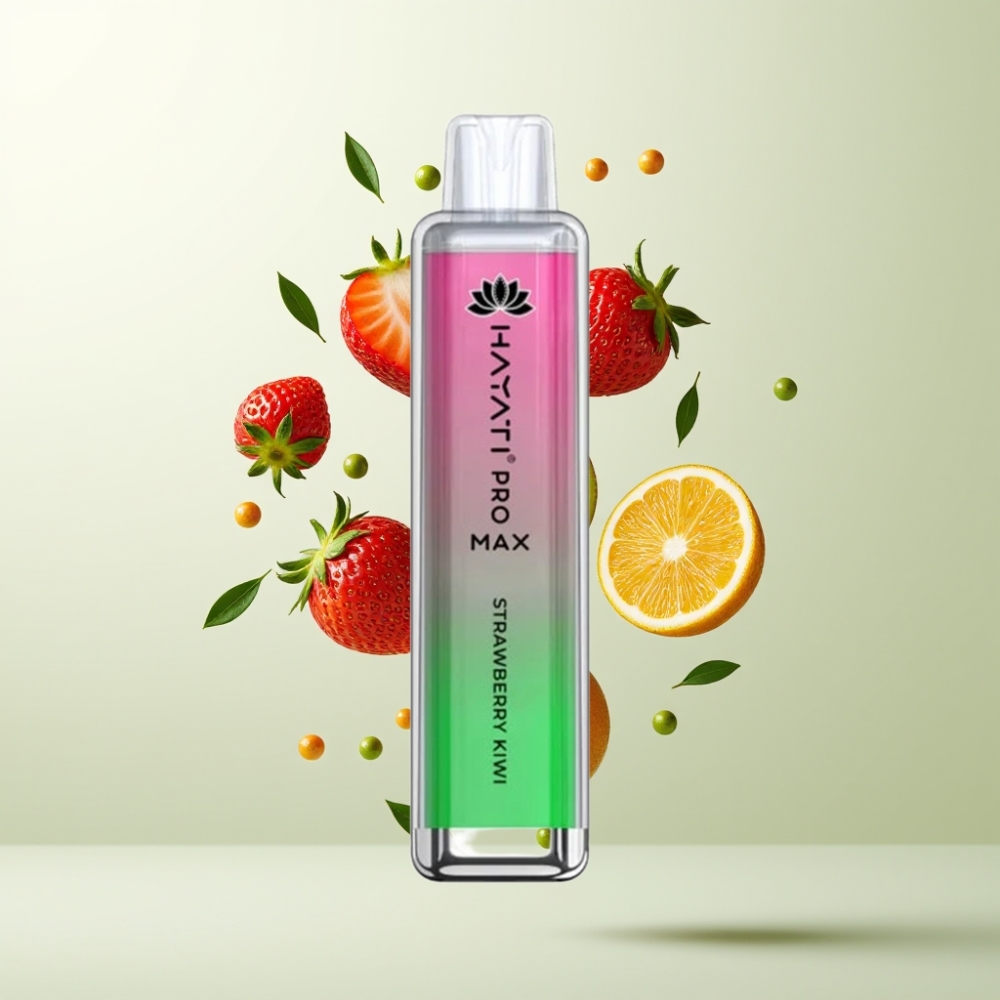 Hayati Pro Max 4000 Puffs E-Cigarette Jetable Rechargeable 1400mAh LED Fraise Kiwi