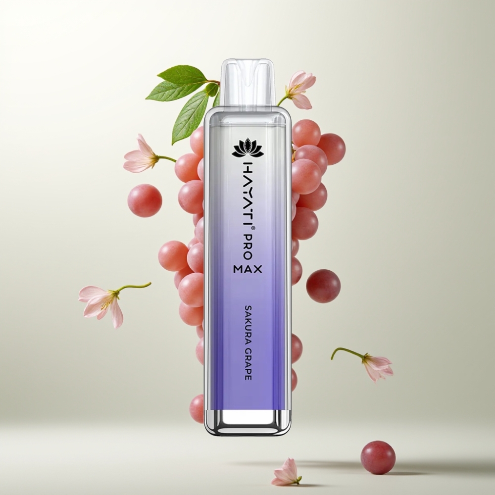 Hayati Pro Max 4000 Puffs E-Cigarette Jetable Rechargeable 1400mAh Sakura Raisin