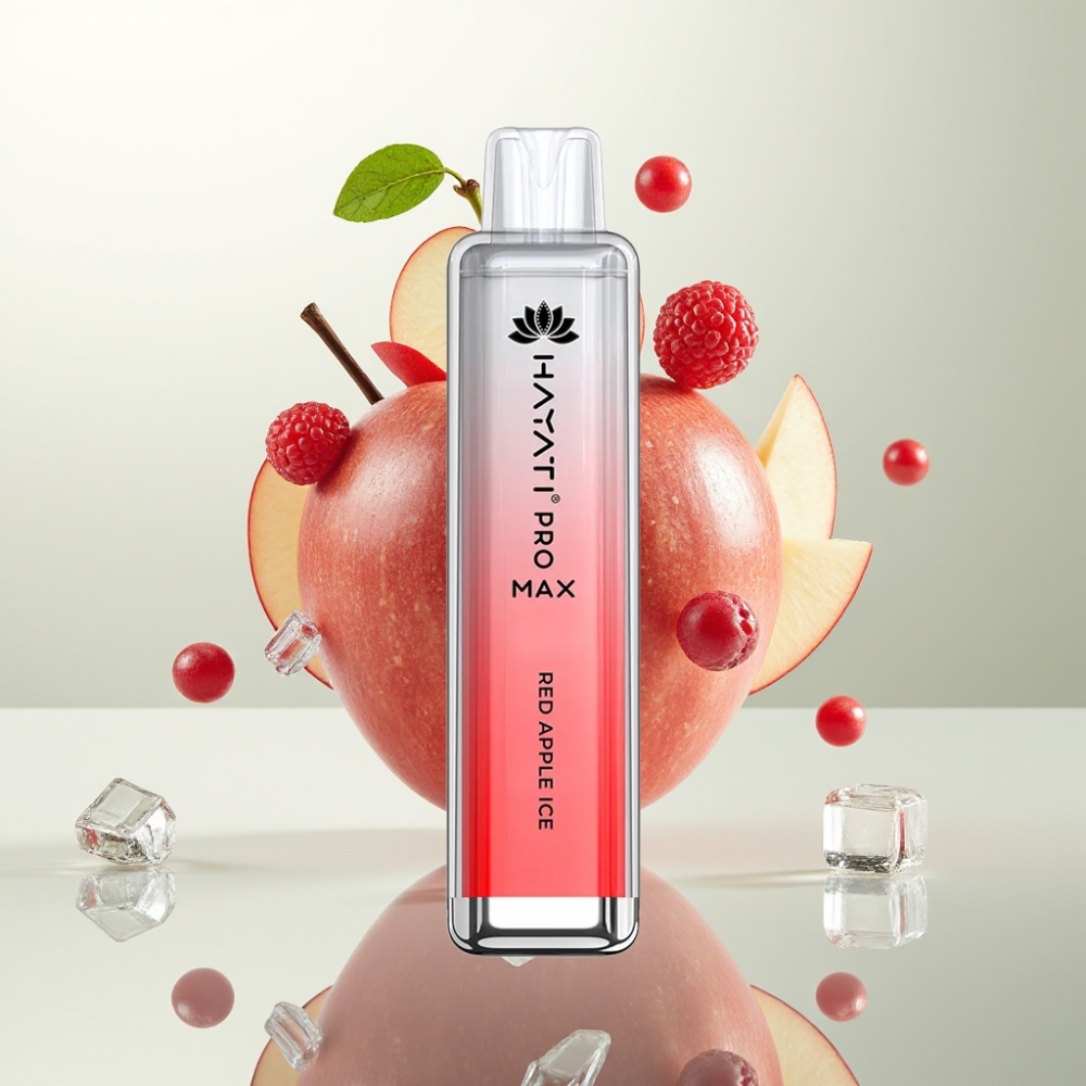 Hayati Pro Max 4000 Puffs E-Liquide Rechargeable LED 1400mAh Pomme Rouge Glacée