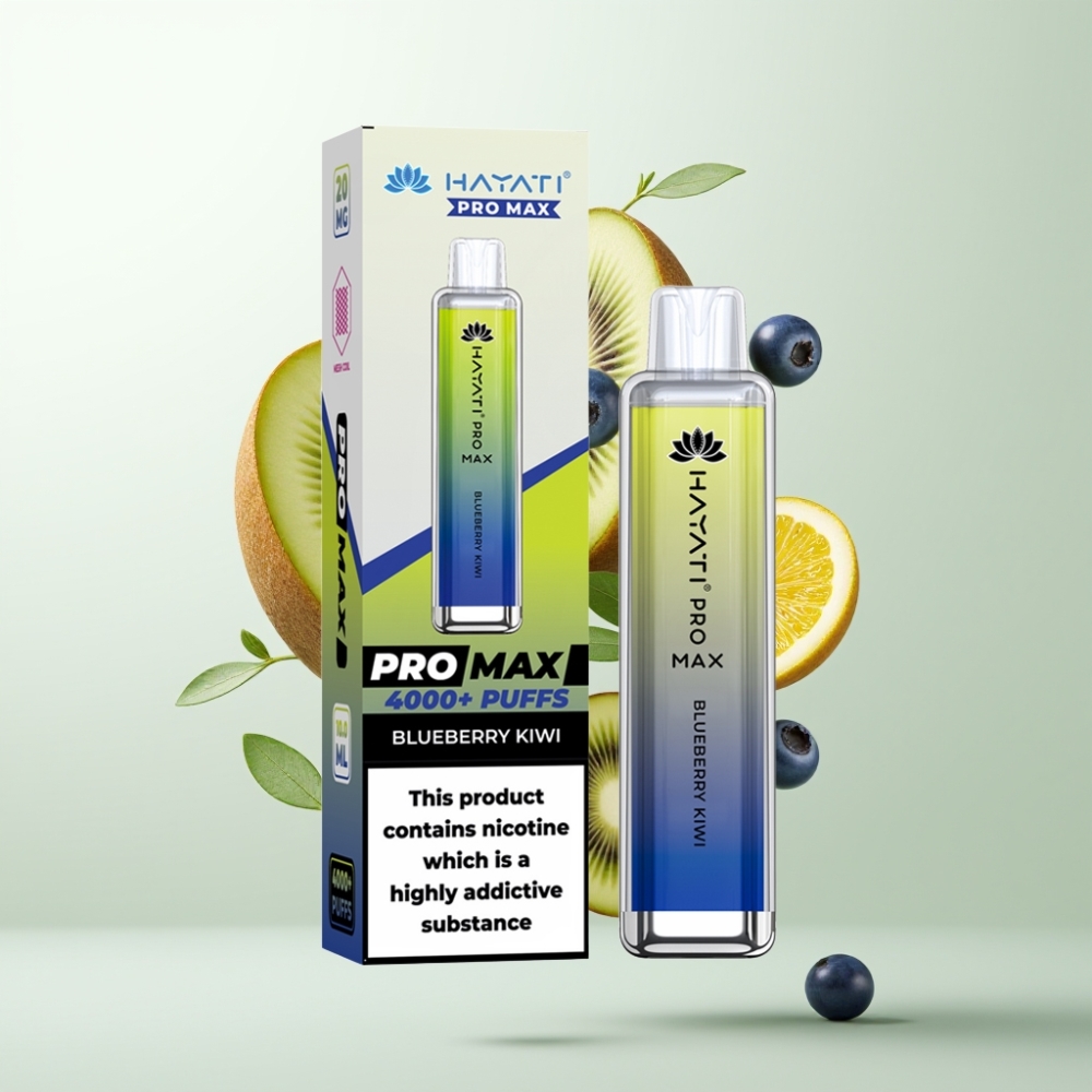 Hayati Pro Max 4000 Puffs Rechargeable 1400mAh Bleuet Kiwi
