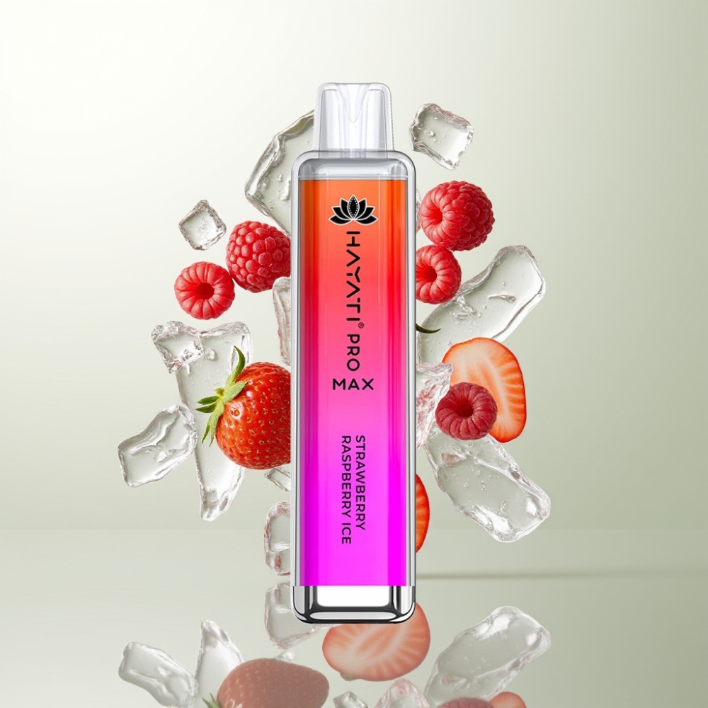 Hayati Pro Max 4000 Puffs Rechargeable 1400mAh Dual Mesh Glace Framboise Fraise