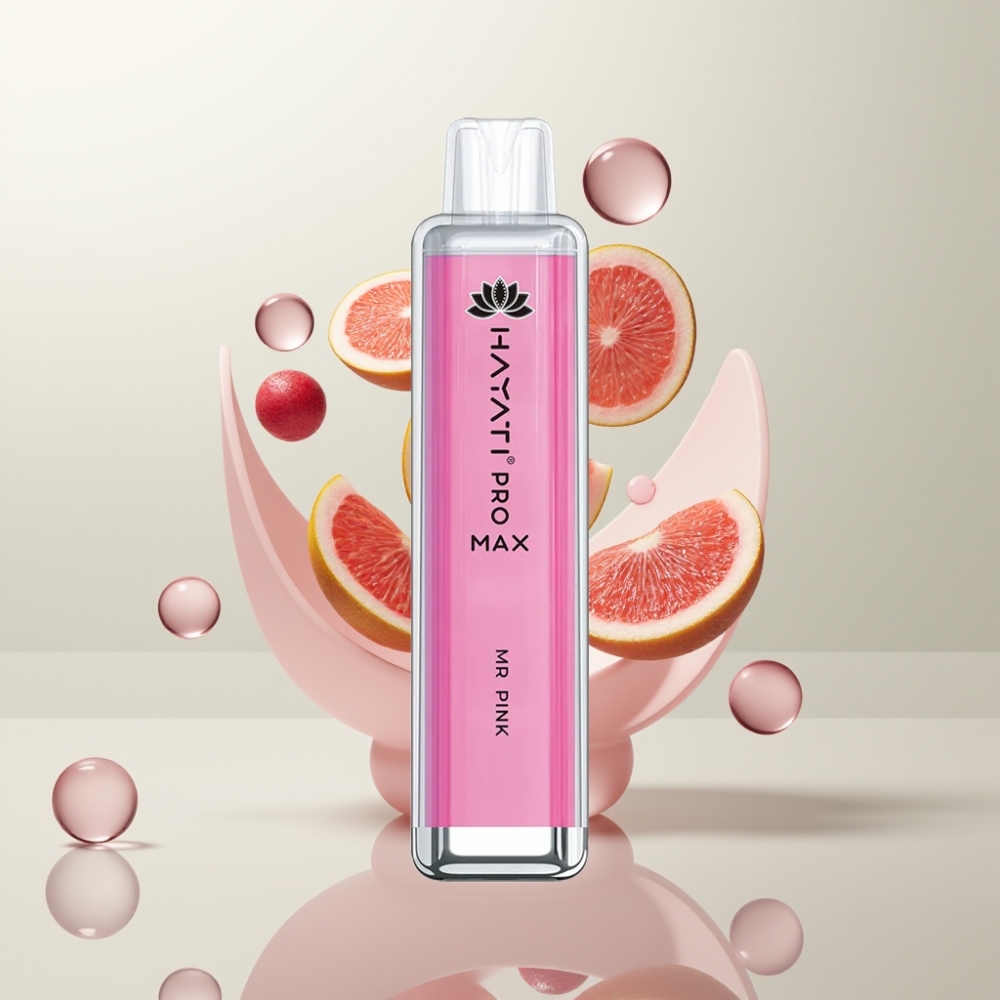 Hayati Pro Max 4000 Puffs Rechargeable Crystal LED 1400mAh 2% 5% Nicotine TPD Mr Rose