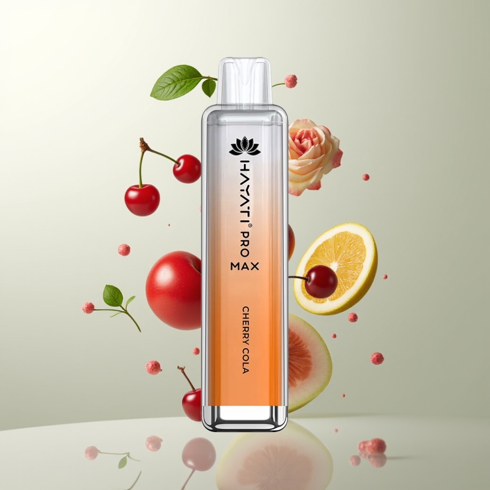 Hayati Pro Max 4000 Puffs Rechargeable LED Crystal 2%/5% Nicotine Cerise Cola