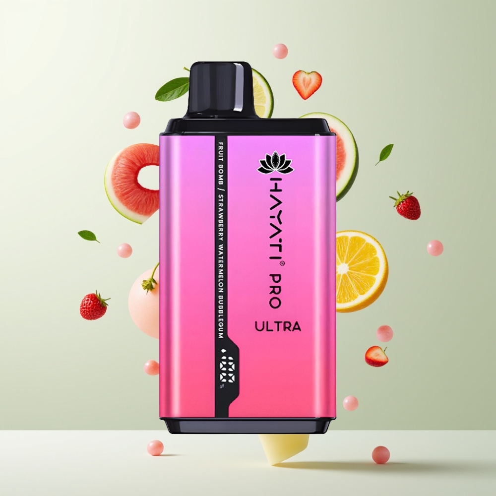 Hayati Pro Ultra 15000 Puffs 850mAh 24ml 2% Fruit Bomb Fraise Pastèque Bubblegum