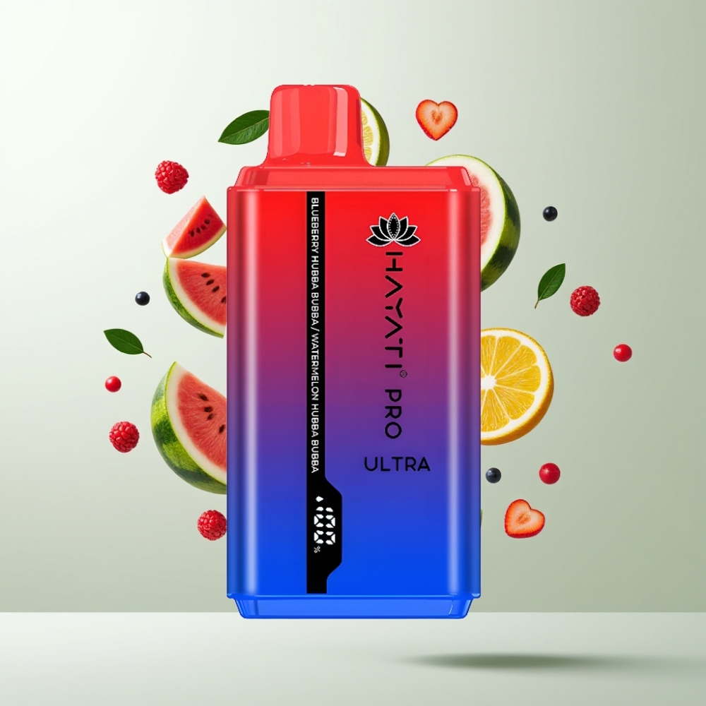 Hayati Pro Ultra 15000 Puffs 850mAh 24ml 2% Myrtille Hubba Bubba Pastèque Hubba Bubba