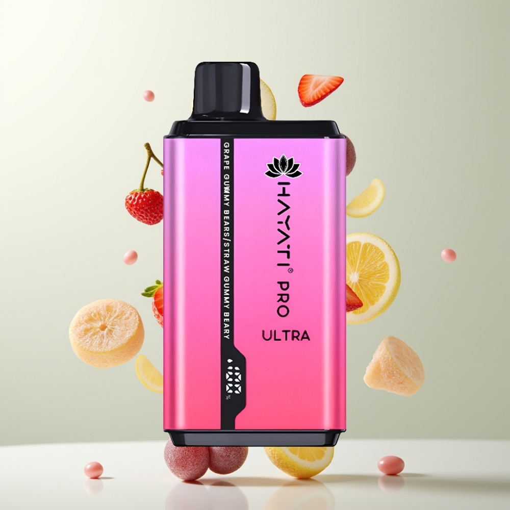 Hayati Pro Ultra 15000 Puffs 850mAh 24ml 2% Ourson Gommeux Raisin Fraise