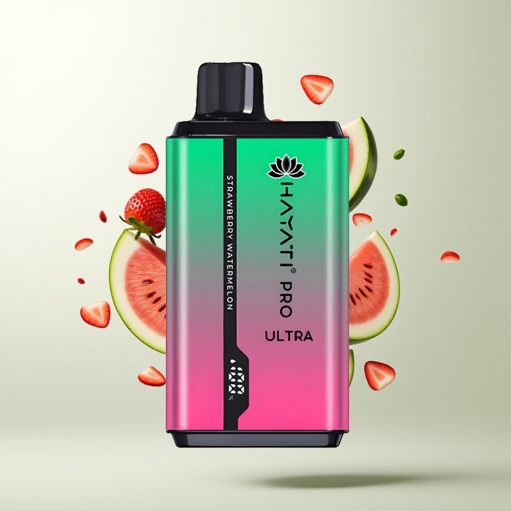 Hayati Pro Ultra 15000 Puffs 850mAh 2×12ml 2% 49 Saveurs Fraise Pastèque