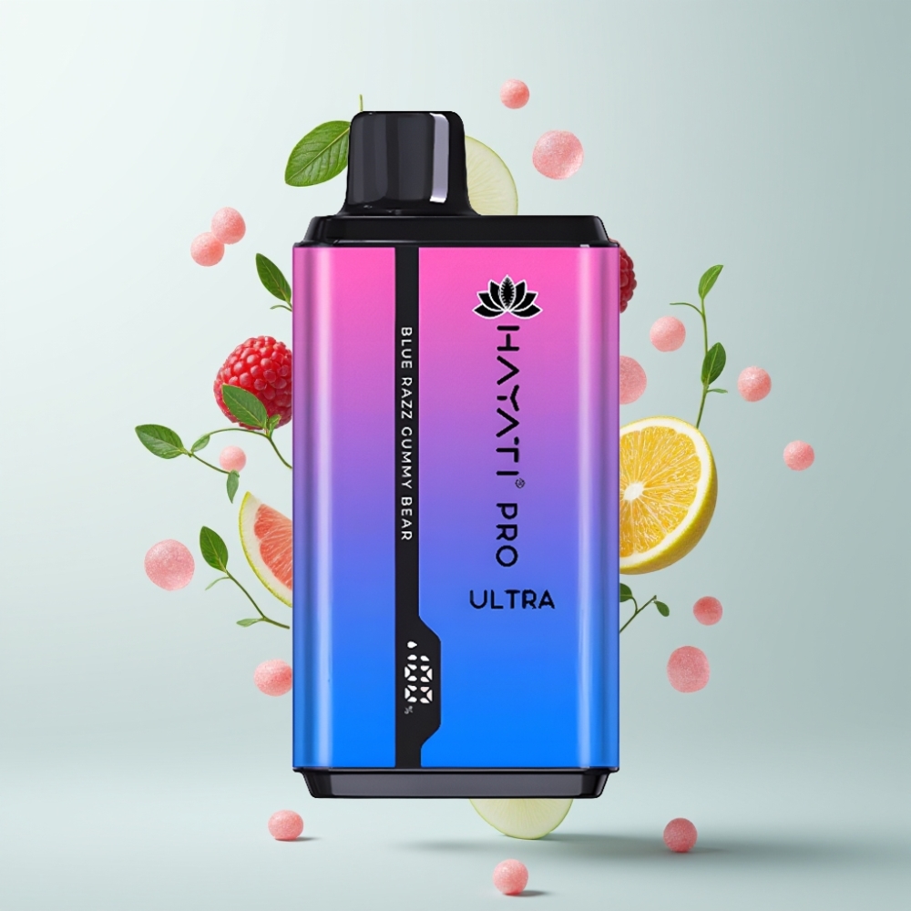Hayati Pro Ultra 15000 Puffs 850mAh 2×12ml 2% 49 Saveurs Ourson Gommose Bleu
