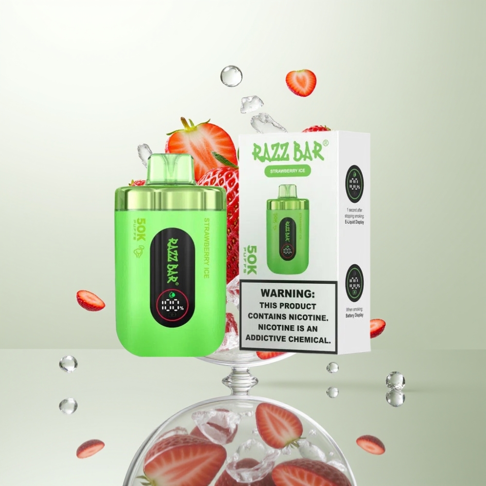 Razz Bar 50K Puffs 1.0Ohm Type-C Fraise Glace