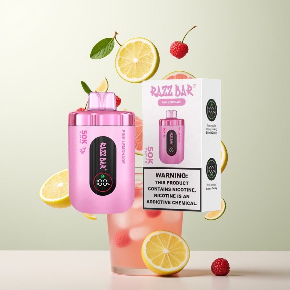 Razz Bar 50K Puffs 1.0 Ohm Mesh 650mAh Type-C 2% Citronade Rose