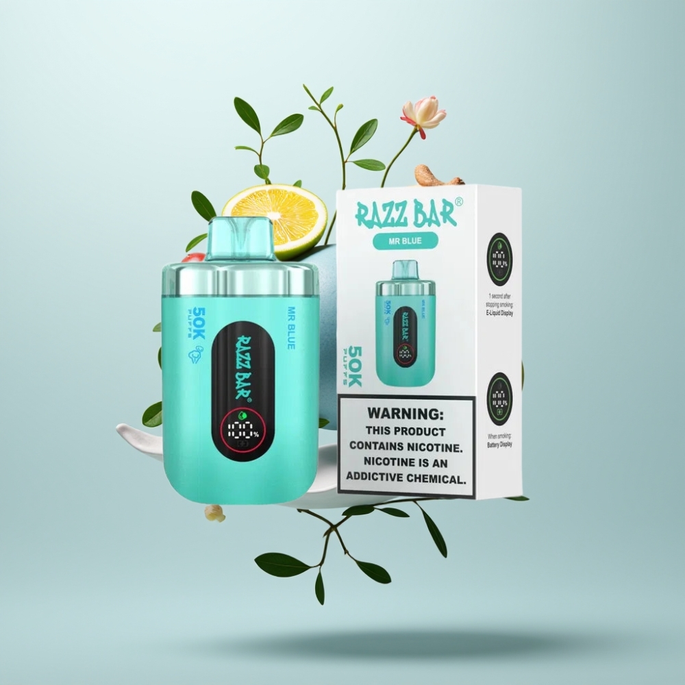 Razz Bar 50K Puffs 1.0 Ohm Rechargeable Monsieur Bleu