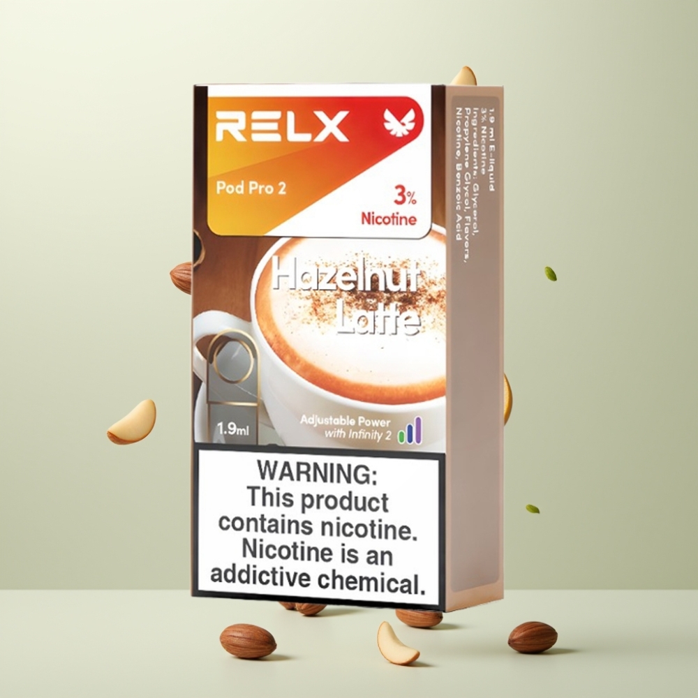 RELX Pod Pro 2 600 Puffs 1.9ml 3% Noisette Latte Eco/Smooth/Boost