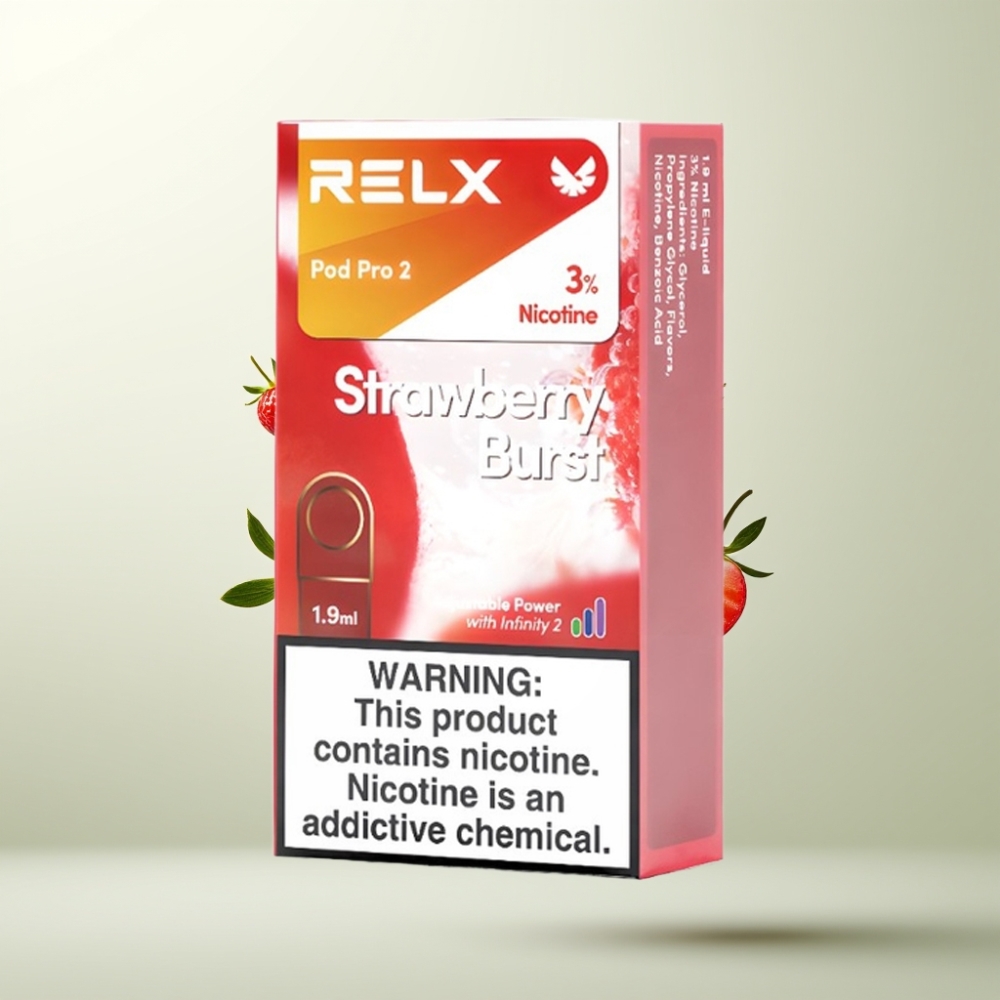 RELX Pod Pro 2 600 Puffs 1.9ml Fraise Éclatante 3% Eco/Smooth/Boost