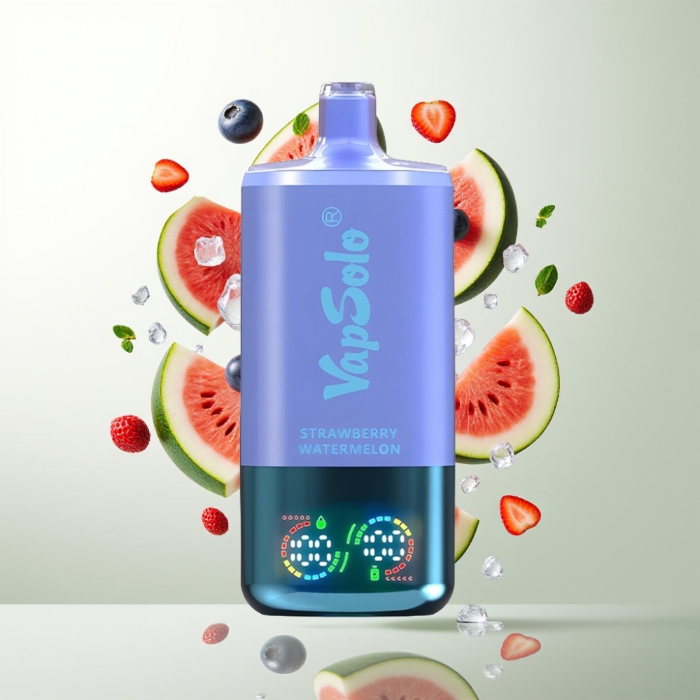 VapSolo Triple 30000 Puffs 40ml 20/50mg Type-C Fraise Pastèque & Myrtille Glacée