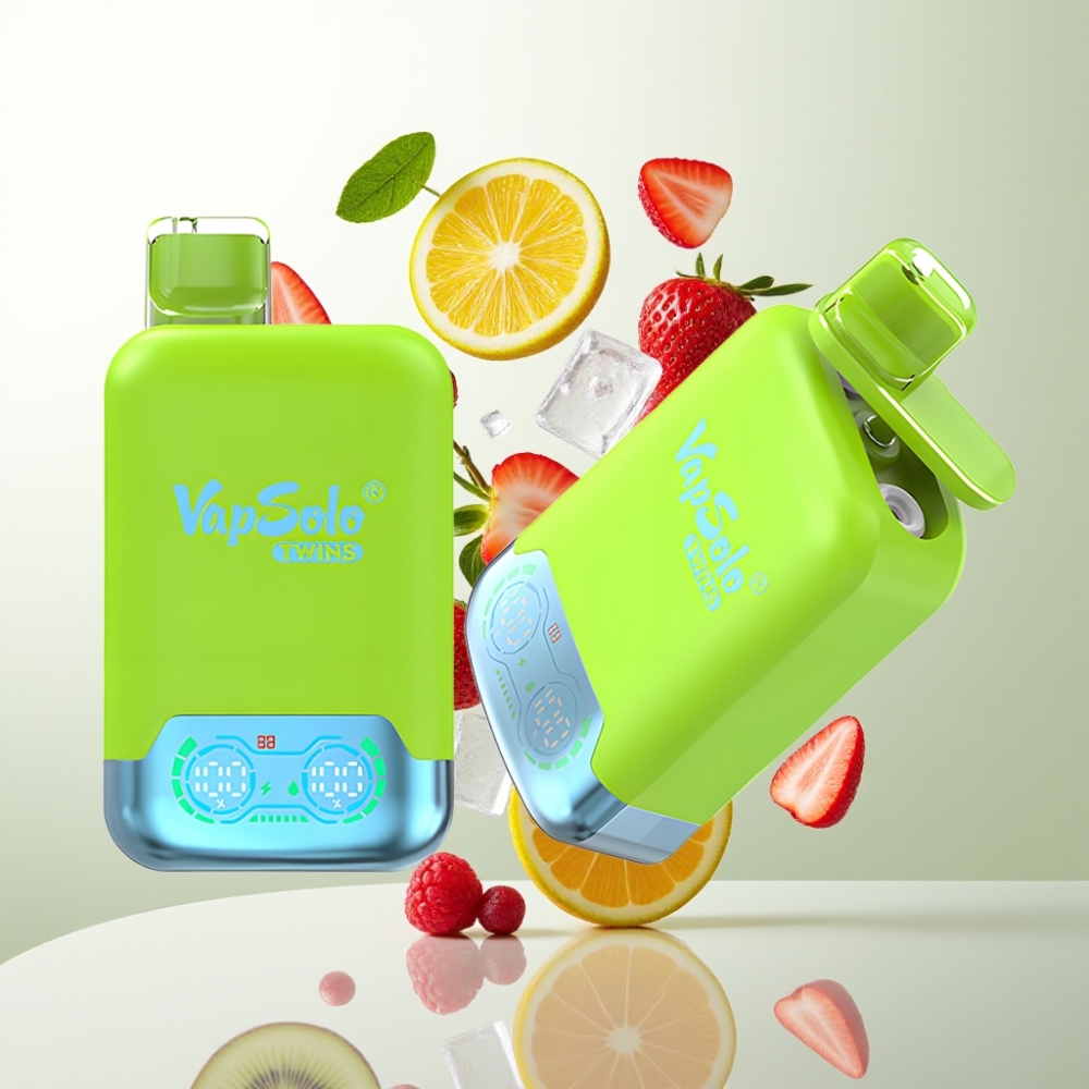 Vapsolo Twins 20000 Puffs 40ml 20mg/50mg Type-C Fraise Kiwi & Fraise Framboise Cerise Glace